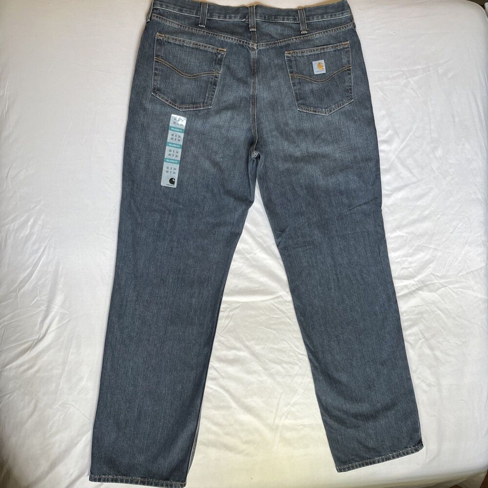 New Carhartt Jeans Men's 40 Relaxed Fit Blue Denim Pants Workwear Heavy